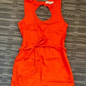 Open back orange dress